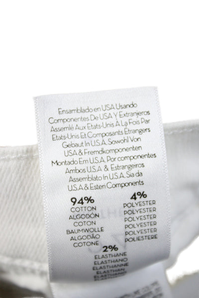 Mother Women Cropped White Cotton Jeans Size 24