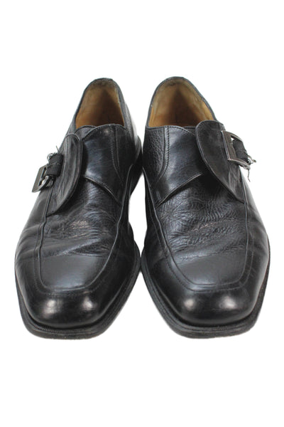 Johnston & Murphy Mens Leather Buckle Closure Dress Shoes Black Size 8.5 Medium