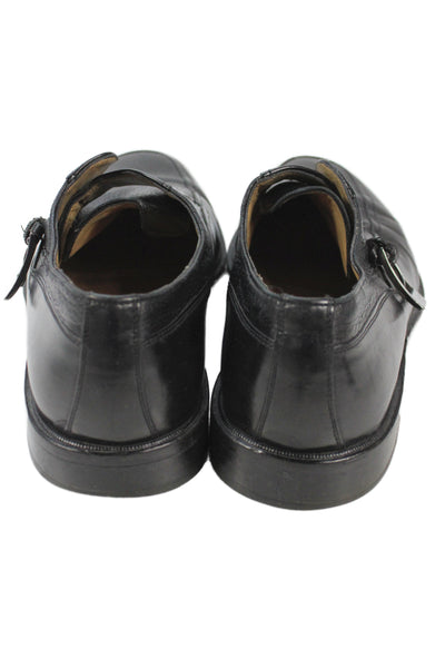 Johnston & Murphy Mens Leather Buckle Closure Dress Shoes Black Size 8.5 Medium