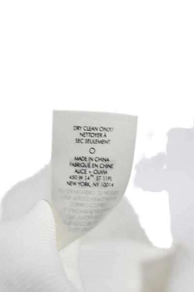 Alice + Olivia Women White Puff Short Sleeve Square Neck Blouse Size XS