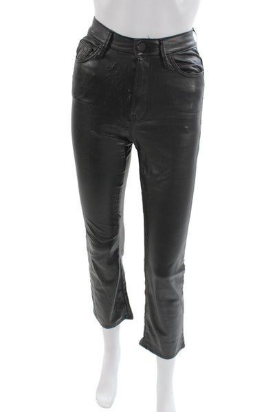 Mother Women Ankle Pants Black Button Polyurethane Size 24