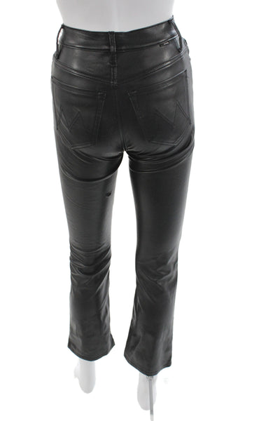 Mother Women Ankle Pants Black Button Polyurethane Size 24