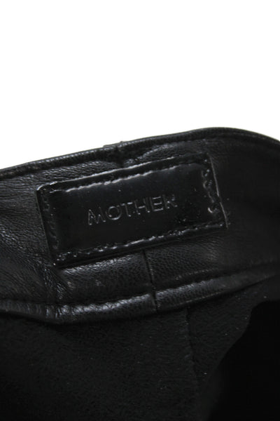 Mother Women Ankle Pants Black Button Polyurethane Size 24