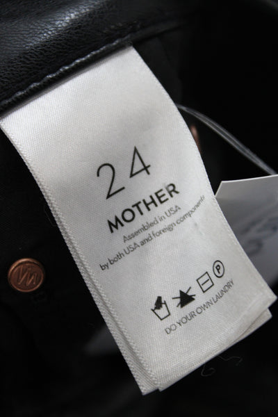 Mother Women Ankle Pants Black Button Polyurethane Size 24
