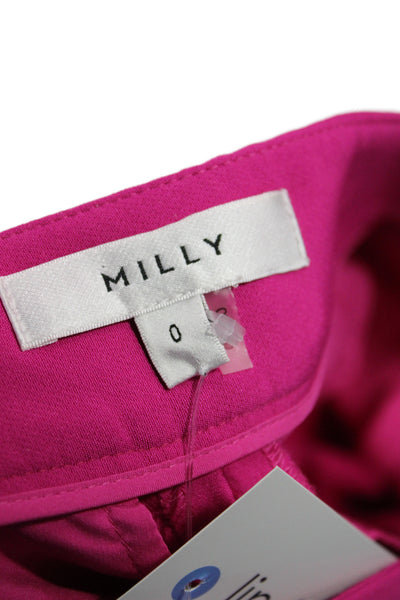 Milly Womens Pink Polyester Dress Pants Button Inseam 27 Size 0