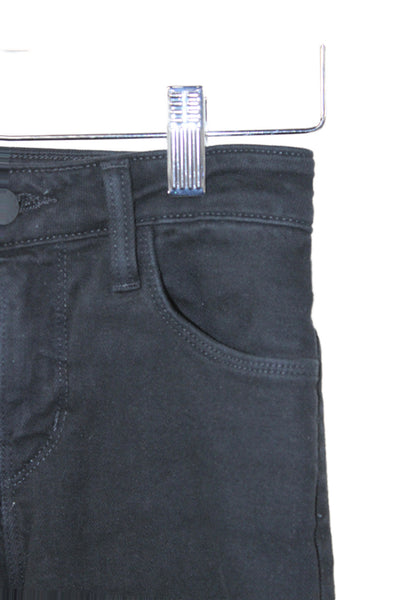 L'Agence Womens Cropped Black Cotton Jeans Button Size 24