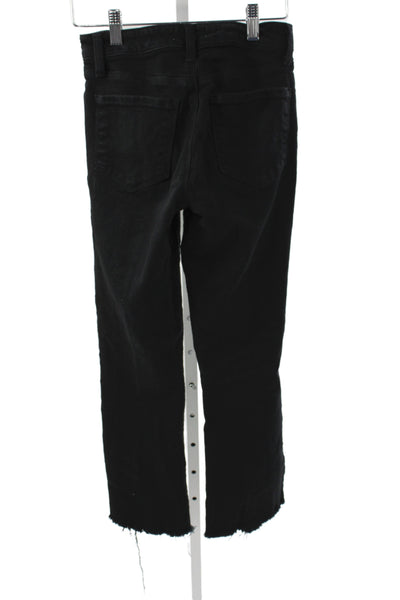 L'Agence Womens Cropped Black Cotton Jeans Button Size 24