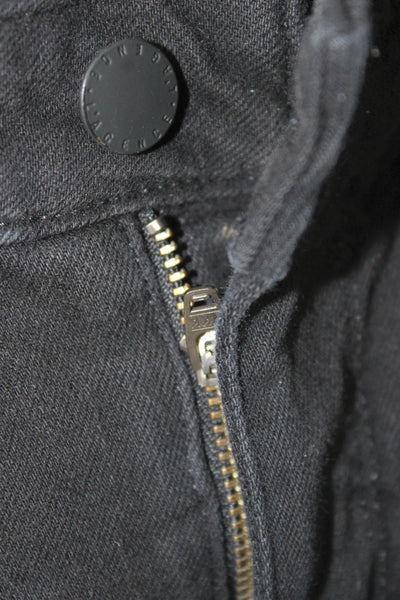 L'Agence Womens Cropped Black Cotton Jeans Button Size 24