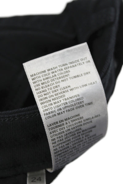 L'Agence Womens Cropped Black Cotton Jeans Button Size 24