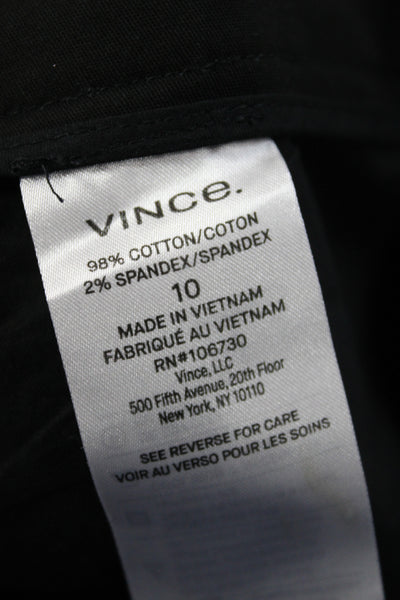 Vince Women Bermuda Shorts Black Button Cotton Casual Size 10