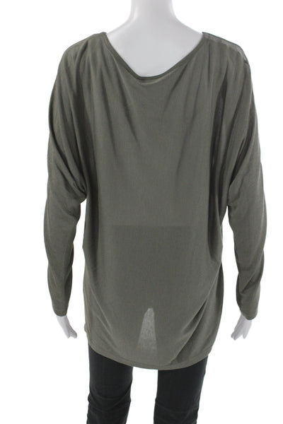 Vince Womens Green Scoop Neck Long Sleeve Tunic Rayon Size M