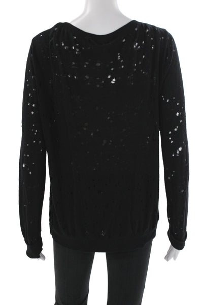 Michael Stars Womens Black Jersey Scoop Neck Long Sleeve T-Shirt Size One Size