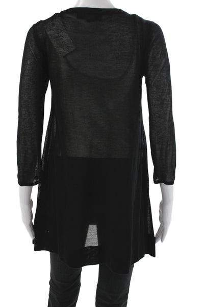 Rag & Bone Women Tunic Blouse Black Cowl Neck 3/4 Sleeve Tencel Size M
