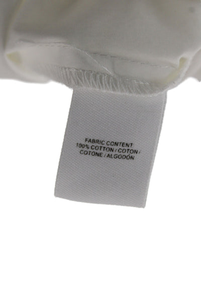 Derek Lam 10 Crosby Women Collared Short Sleeve Cotton Button White Size L