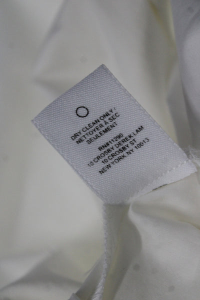 Derek Lam 10 Crosby Women Collared Short Sleeve Cotton Button White Size L