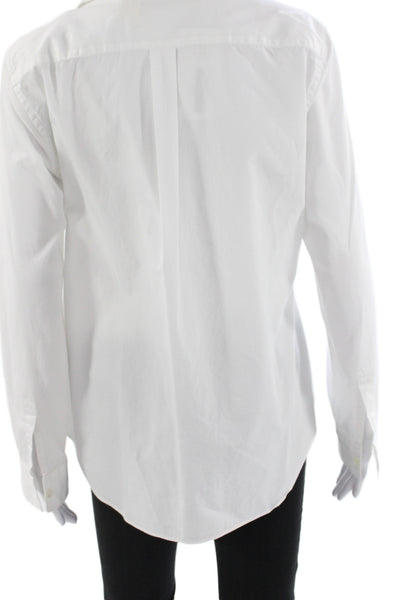 Comme Des Garcons Womens Button Tunic Blouse Blue Silk Longsleeve Size L