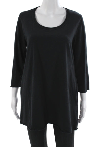 Labo.Art Women Tunic Black Scoop Neck 3/4 Sleeve Size 3