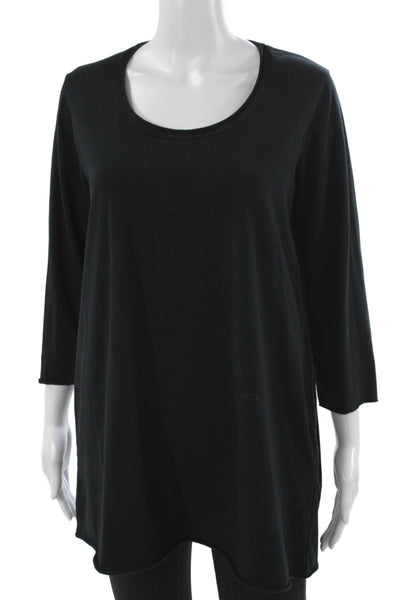 Labo.Art Women Tunic Black Scoop Neck 3/4 Sleeve Size 3