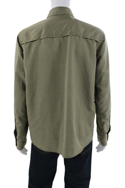 Mountain Hard Wear Mens Button Front Long Sleeve Collared Shirt Brown Size Large