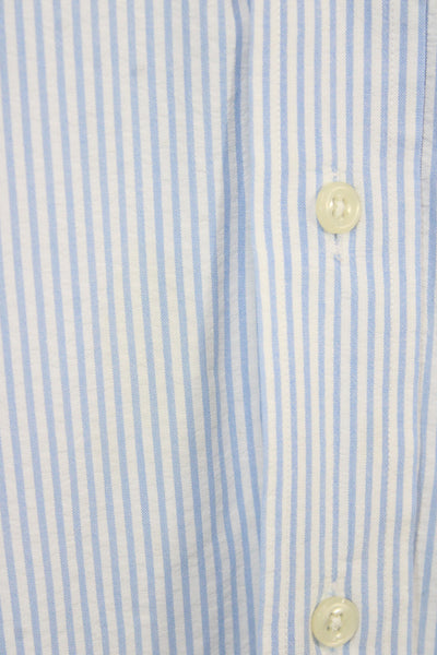 Ralph Lauren Blue Label Mens Striped Custom Fit Button Down Shirt Blue Size L