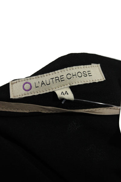 L'Autre Chose Womens Pleated Midi Skirt Black Polyester Zip Size 44