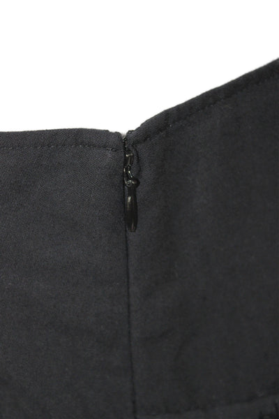 L'Autre Chose Womens Pleated Midi Skirt Black Polyester Zip Size 44