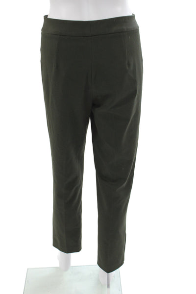 Elliott Lauren Womens Green Ankle Pants Button Closure Size 6