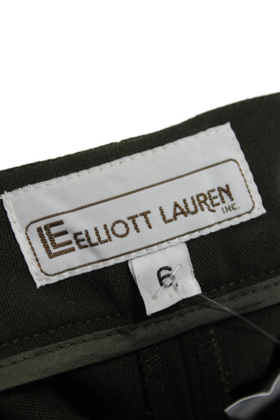 Elliott Lauren Womens Green Ankle Pants Button Closure Size 6