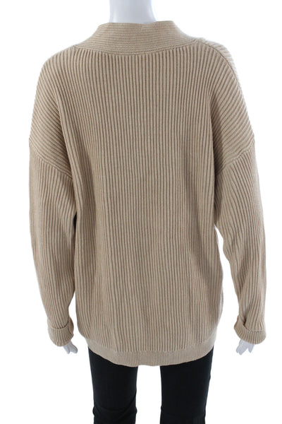 Haven Well Within Women Pullover Sweater Beige V-Neck Long Sleeve Size L