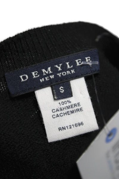 Demylee Womens Cardigan Black 100% Cashmere Round Neck Short Sleeve Size S