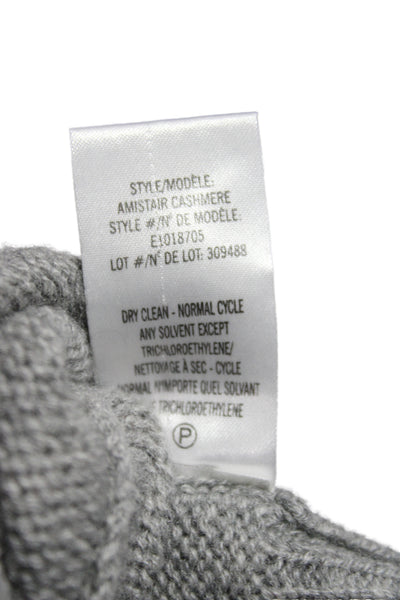Theory Womens Gray Cashmere Round Neck Long Sleeve Pullover Sweater Size S