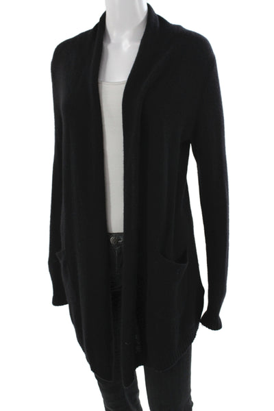 Demylee Womens Cardigan Black 100% Cashmere Round Neck Short Sleeve Size S