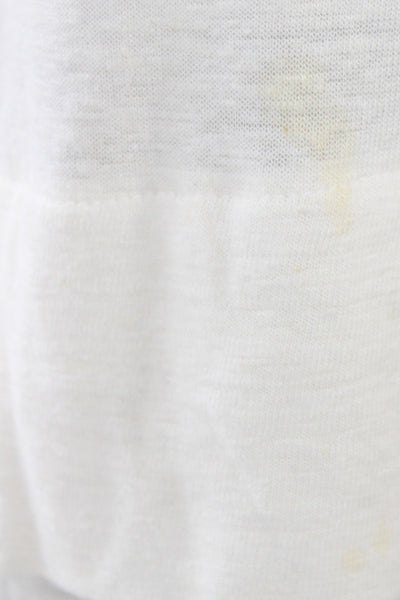 MCT Editions Women Basic Sleeveless White T-Shirt Round Neck Size M