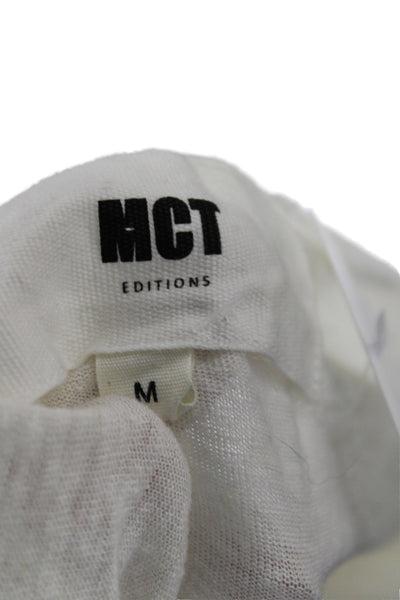 MCT Editions Women Basic Sleeveless White T-Shirt Round Neck Size M