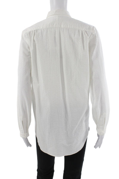 MiH Jeans Women Collared Button-Up White Organic Cotton Long Sleeve Size S