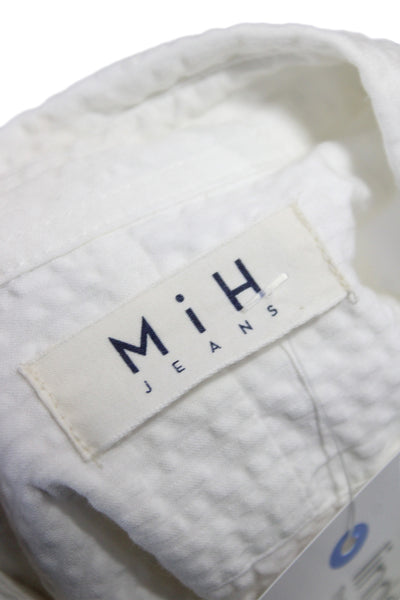 MiH Jeans Women Collared Button-Up White Organic Cotton Long Sleeve Size S