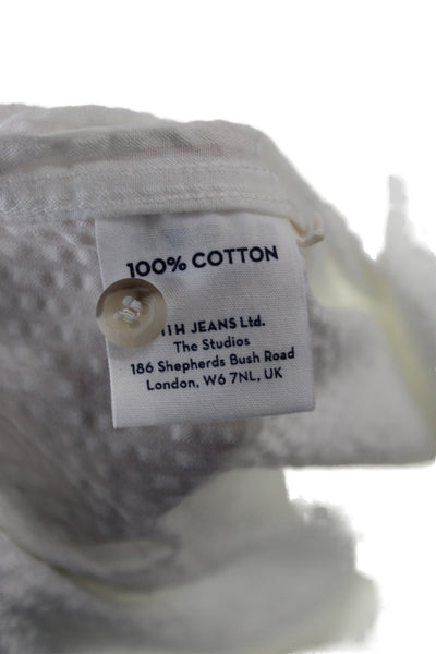 MiH Jeans Women Collared Button-Up White Organic Cotton Long Sleeve Size S