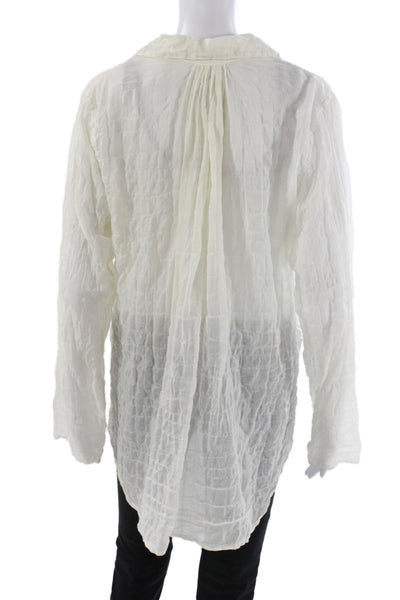 MiH Jeans Women Collared Button-Up White Organic Cotton Long Sleeve Size S