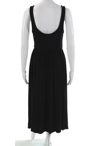 Hatch Women Maxi Black Sleeveless Scoop Neck Button Midi Maternity Dress Size 2
