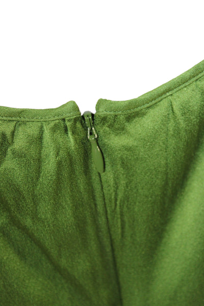 Michael Kors Collection Women Slip Dress Green V-Neck Mid-Calf Size 6