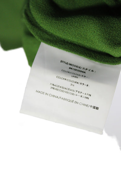 Michael Kors Collection Women Slip Dress Green V-Neck Mid-Calf Size 6