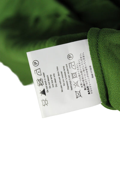 Michael Kors Collection Women Slip Dress Green V-Neck Mid-Calf Size 6