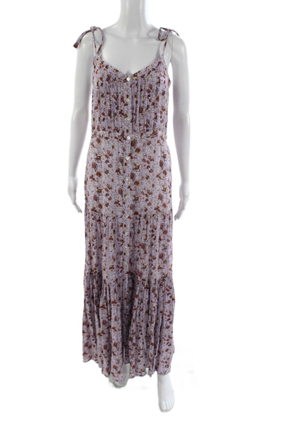 Veronica Beard Women Maxi Dress Purple Floral Viscose Size M