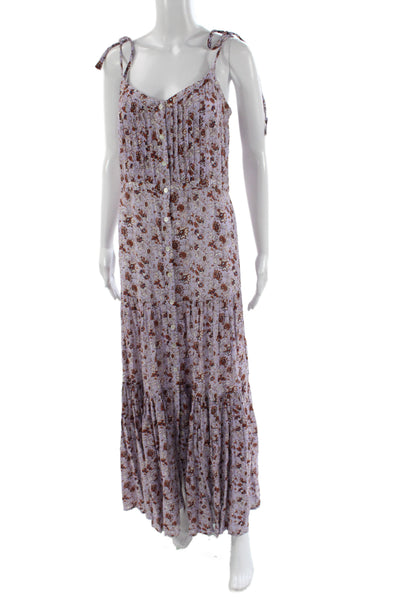 Veronica Beard Women Maxi Dress Purple Floral Viscose Size M
