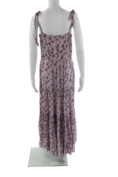 Veronica Beard Women Maxi Dress Purple Floral Viscose Size M