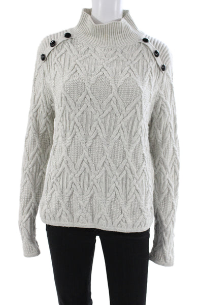 Townsen Women Pullover Argyle Mock Neck Gray Long Sleeve Size L
