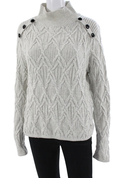 Townsen Women Pullover Argyle Mock Neck Gray Long Sleeve Size L