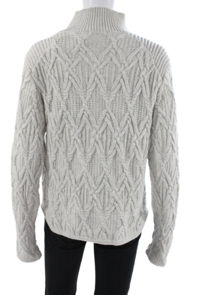 Townsen Women Pullover Argyle Mock Neck Gray Long Sleeve Size L