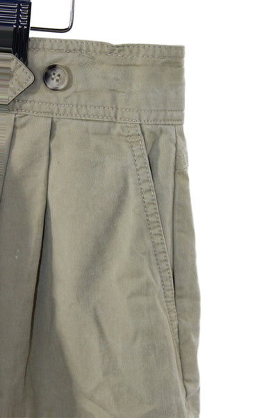 Zara Womens Chino Shorts Beige Lyocell Blend Button Size L