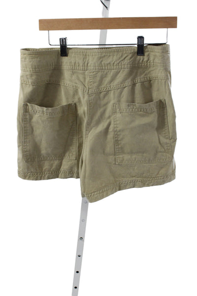 Zara Womens Chino Shorts Beige Lyocell Blend Button Size L